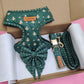 Olive Harness + Collar + Leash + Sailor Bow