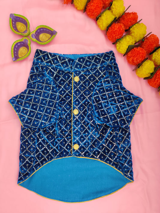 Blue Velvet Festive Kurta