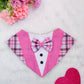 Pink Plaid Tuxedo Bandana