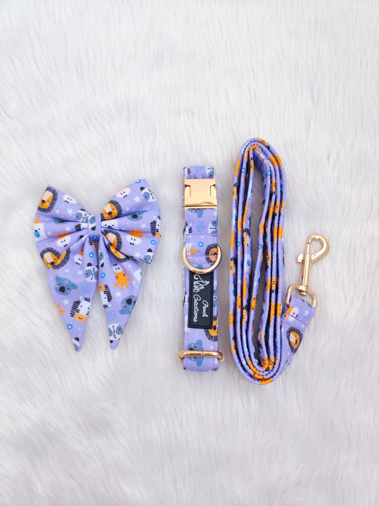 Kawaii Animal Collar + Leash + Sailor Bow