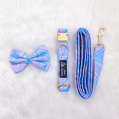 Marble Collar + Leash + Classic Bow