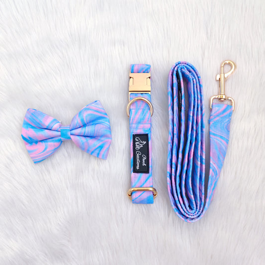 Marble Collar + Leash + Classic Bow