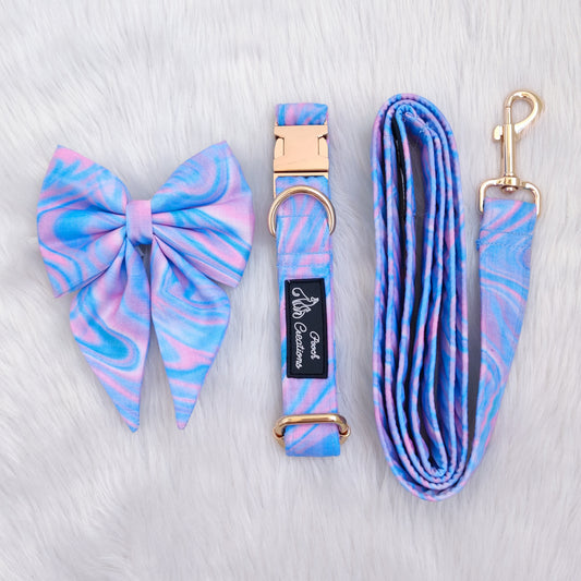 Marble Collar + Leash + Sailor Bow